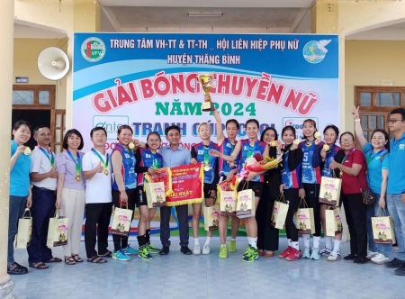 Bình Nguyên vô địch giải bóng chuyền nữ huyện Thăng Bình năm 2024